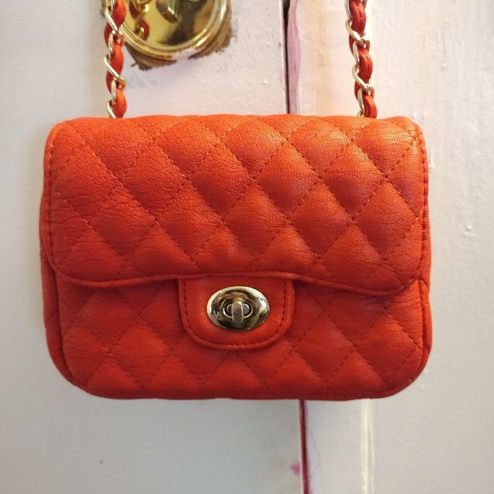 Leather Quilted Red Purse
